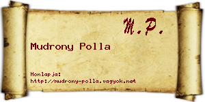 Mudrony Polla névjegykártya